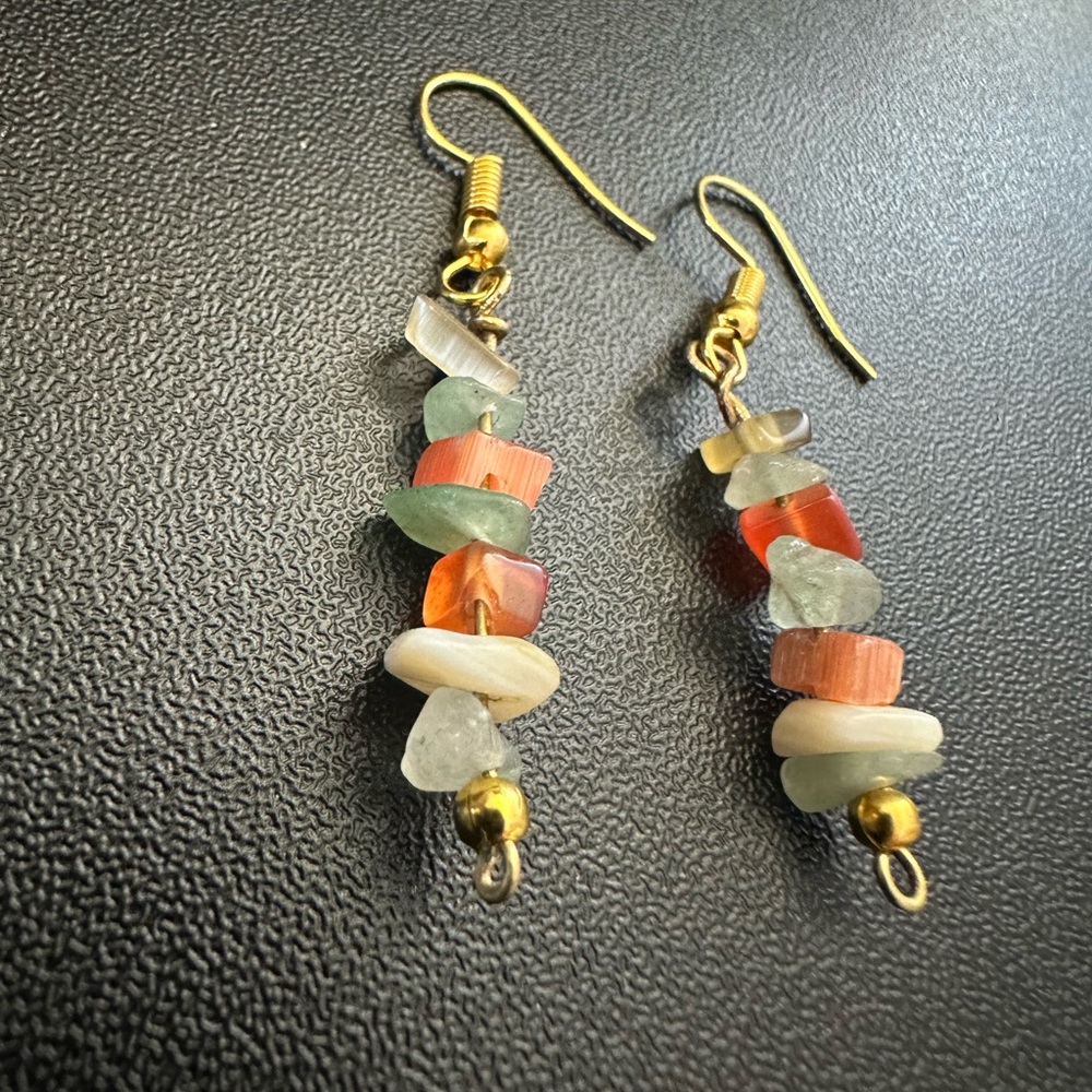 Bohemian Earrings with Sea Glass Stones